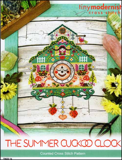 The Summer Cuckoo Clock Cross Stitch Pattern by Tiny Modernist