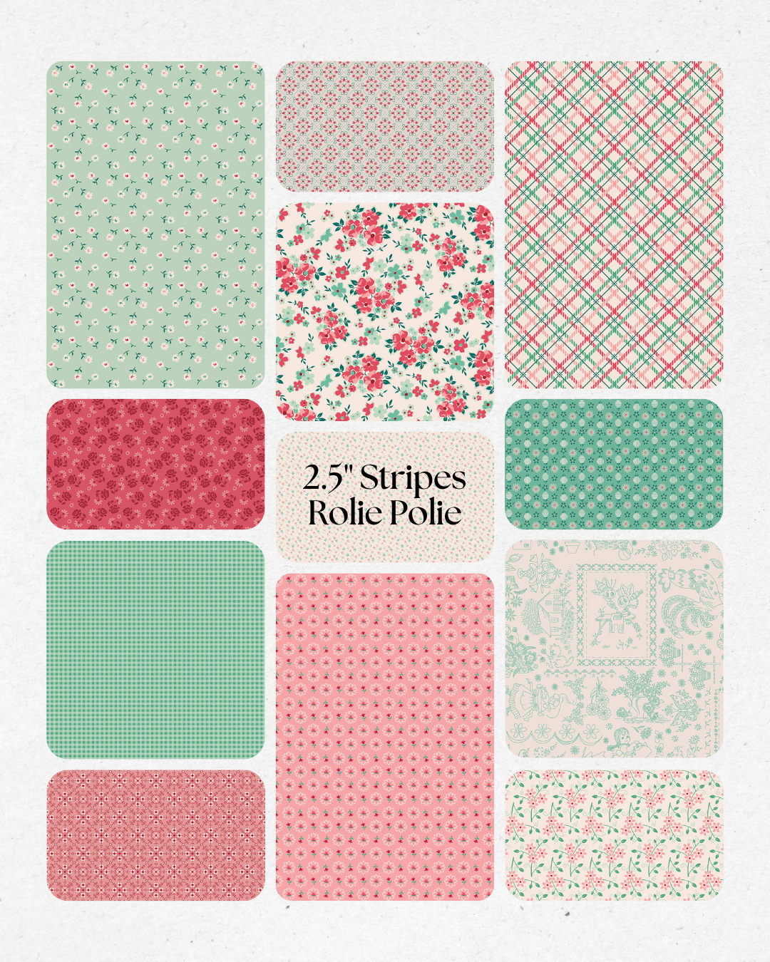 Berry & Sage - 2.5" Stripes Rolie Polie - Lori Holt