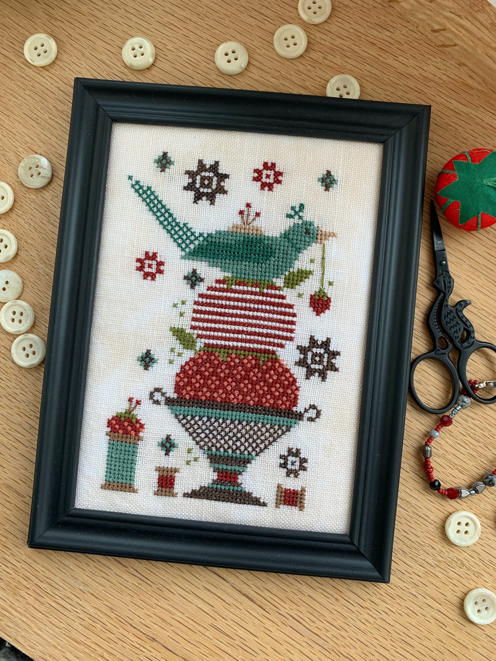 Threads of Time Sewing Bird Cross Stitch Pattern by Stitches by Ethel