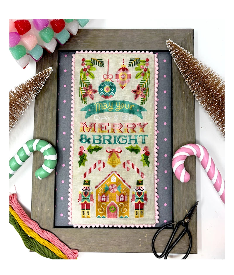 Tiny Modernist BRIGHT BELL PULL Cross Stitch Pattern
