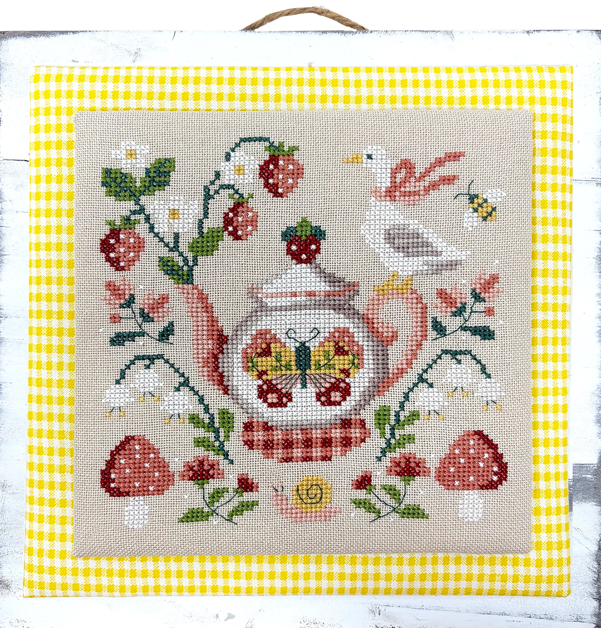 Tiny Modernist GOOSE TEAPOT Cross Stitch Pattern Nashville Market