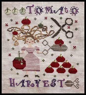 Tomato Harvest Cross Stitch Pattern by Lucy Beam