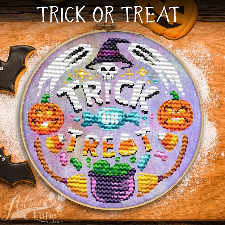 SALE Trick or Treat by Autumn Lane Cross Stitch Pattern Nashville Market