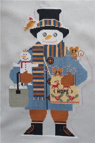 Twin Peak Snowman 2024 Cross Stitch Pattern by Twin Peak Primitives