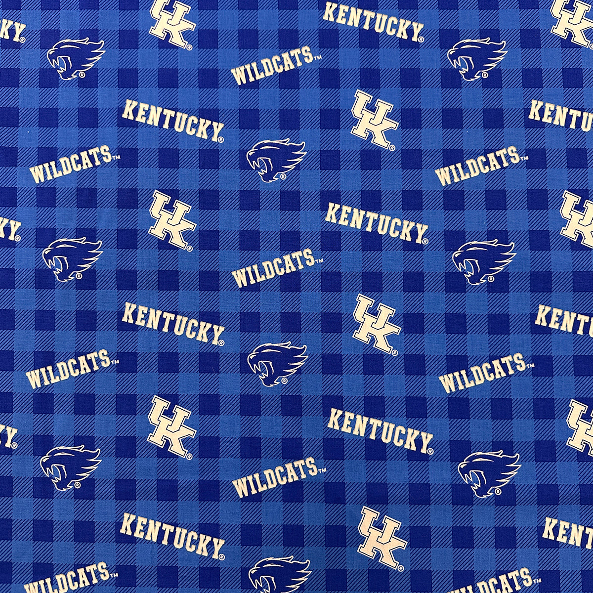 University of Kentucky Buffalo Plaid Fabric Yardage