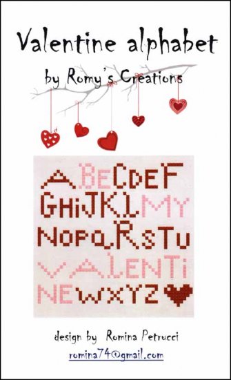 Valentine Alphabet Cross Stitch Pattern by Romy's Creations