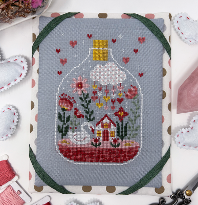 Valentine Terrarium Cross Stitch Pattern by Tiny Modernist