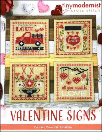 Valentine Signs Cross Stitch Pattern by Tiny Modernist