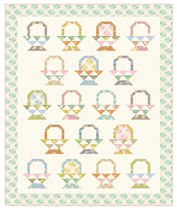 Tilda Sunday Brunch Vintage Baskets Quilt KIT