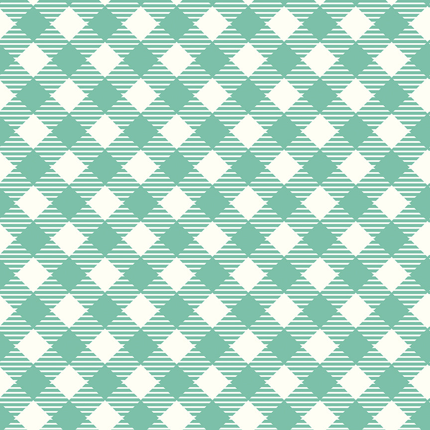 Bee Gingham Seaglass Wideback 108" (sold in 25cm increments)