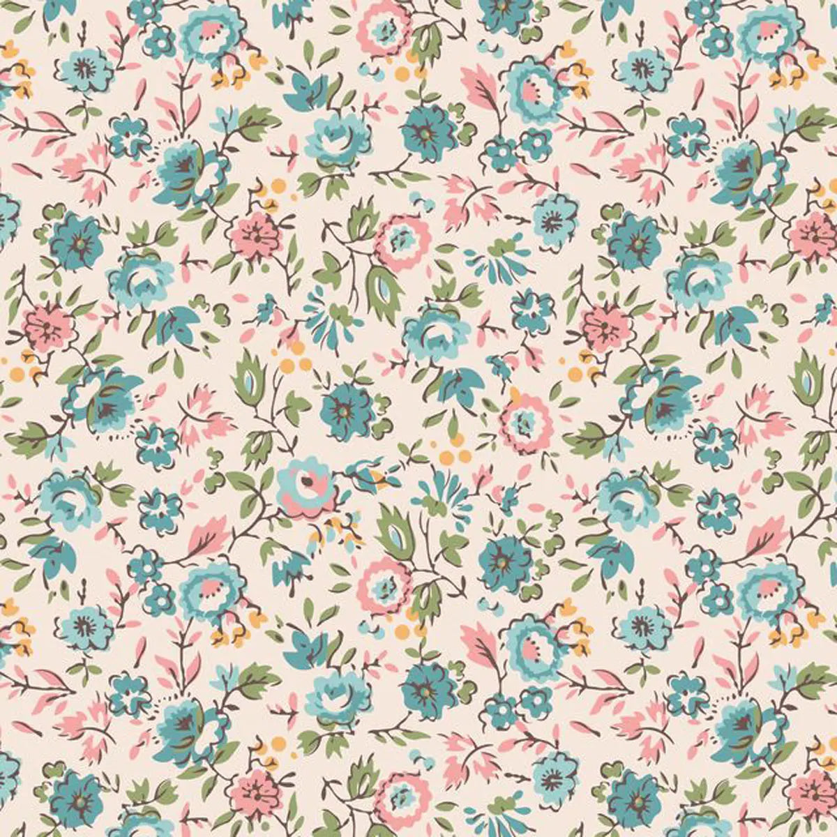 Piece & Plenty Latte Floral 108" Wide Quilt Backing Fabric