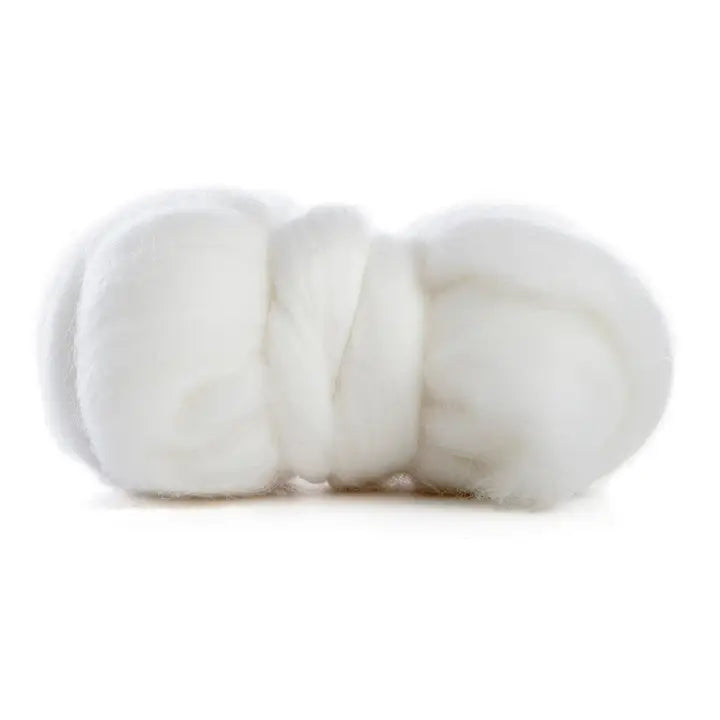 Merino Wool Top Roving Snow White