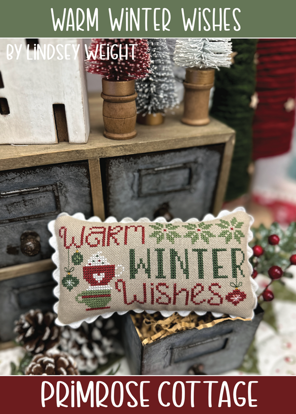 Warm Winter Wishes Cross Stitch by Lindsey Weight of Primrose Cottage Stitches - PDF Pattern