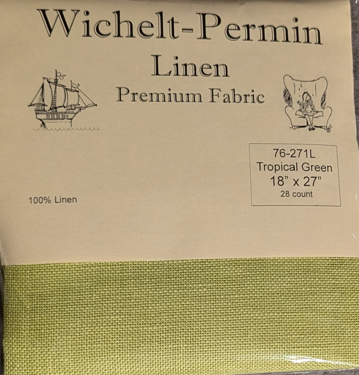 Tropical Green Cashel Linen 28 Count by Wichelt-Permin