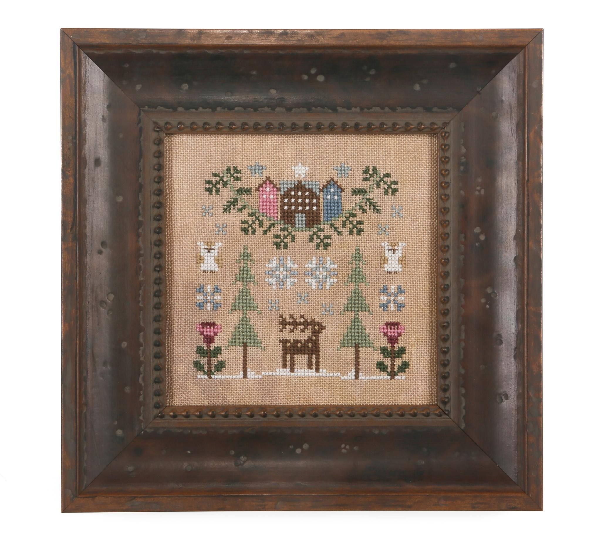 Winter Botanical Cross Stitch Pattern Heart in Hand