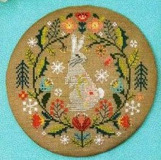 Winter Folksy Rabbit Cross Stitch Pattern by Tiny Modernist
