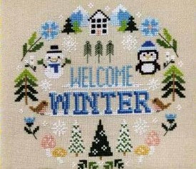 Winter Wreath Cross Stitch Pattern by Tiny Modernist