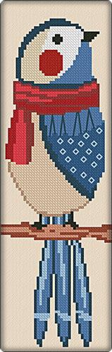 Winter Bird Bookmark Cross Stitch Pattern by Alessandra Adelaide Needleworks