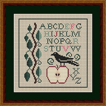 Winter Crow and Apple Cross Stitch Pattern by Happiness Is HeartMade