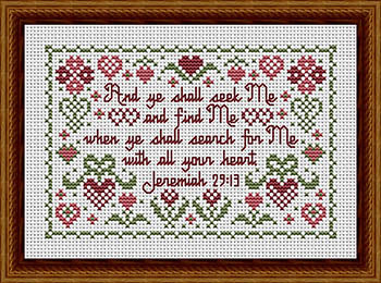 With All Your Heart Cross Stitch Pattern by Happiness Is Heartmade