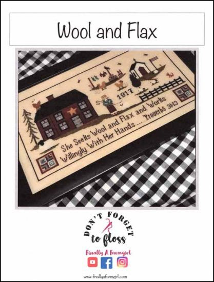 Wool and Flax Cross Stitch Pattern by Finally A Farmgirl