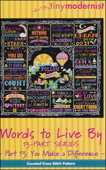 Words To Live By Part 13: You Make A Difference Count Cross Stitch Pattern