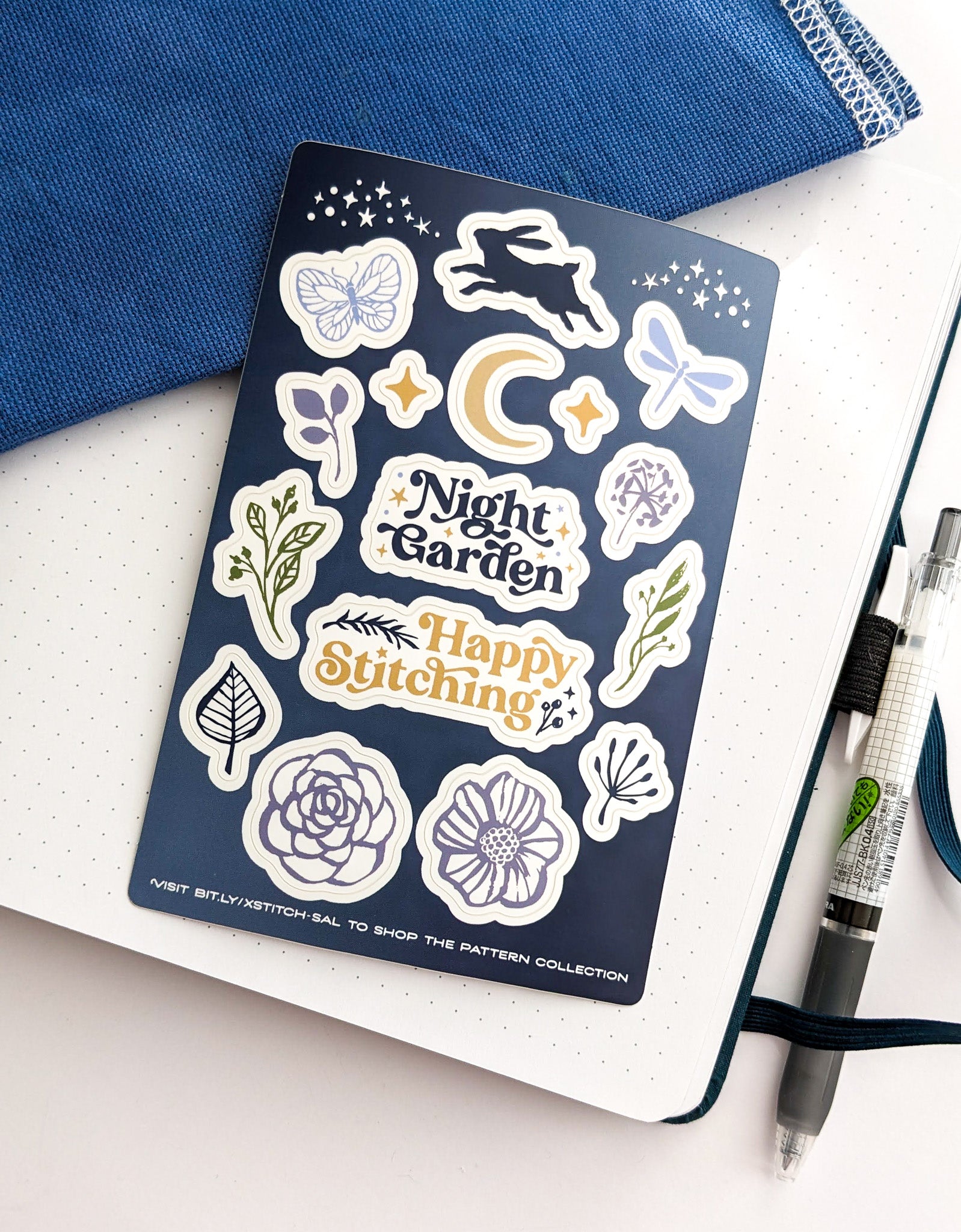Night Garden Sticker Sheet | Shaded Stitchery