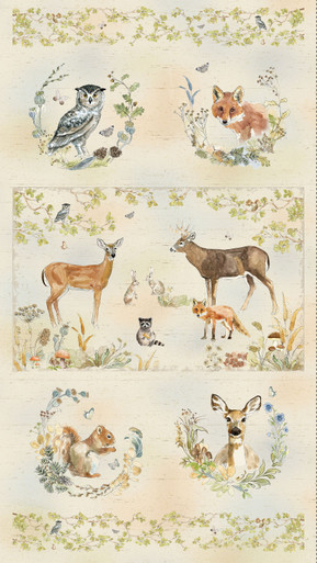 Wildwood by Beth Grove for Clothworks Y4369-55 Wildwood Digital 24" Panel Multi Color