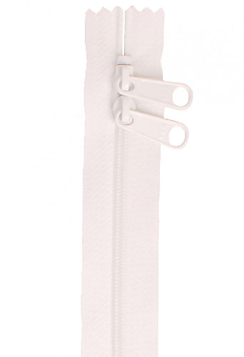 40 Inch Double Slide Nylon Coil Zipper #4.5 from By Annie - White