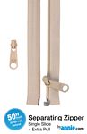 50in Separating Zipper + Extra slide- Natural