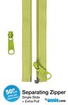 50in Separating Zipper + Extra slide -Apple Green