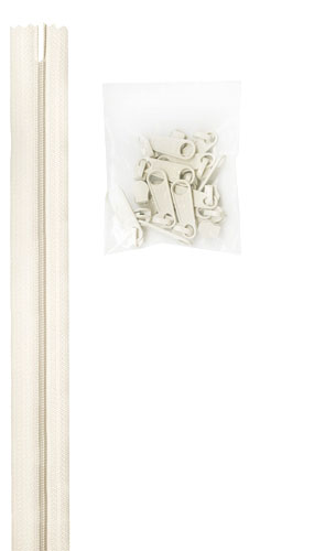 Zippers by the Yard - White