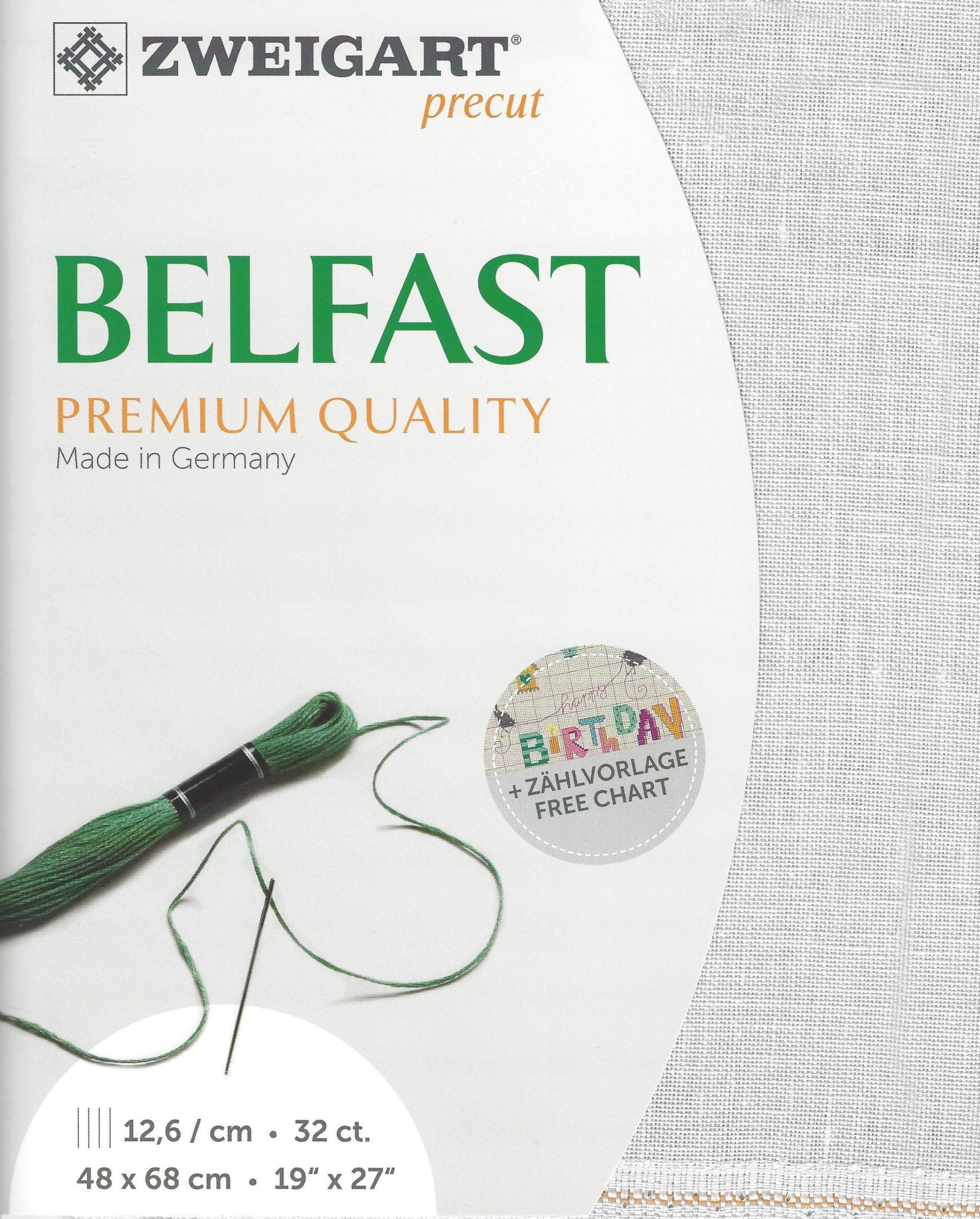Zweigart Belfast 32Ct Silver Moon Linen Pre Cut