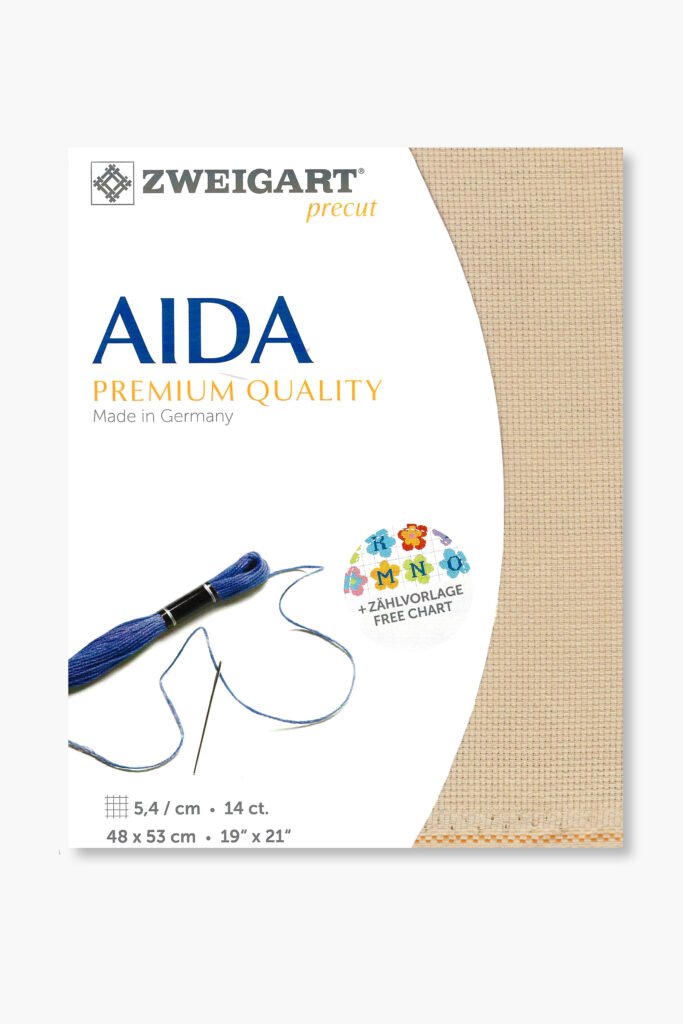 ZWEIGART Aida 3706 – Precut Cotton Aida Fabric 14 Count – Colour 770 – (48 × 53 cm)
