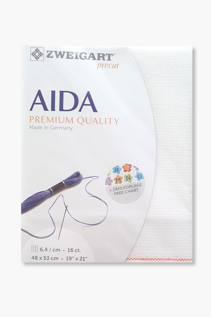 ZWEIGART Aida 3706 – Tessuto Aida di cotone pretagliato 14 count – Colore 11 – (48 × 53 cm)