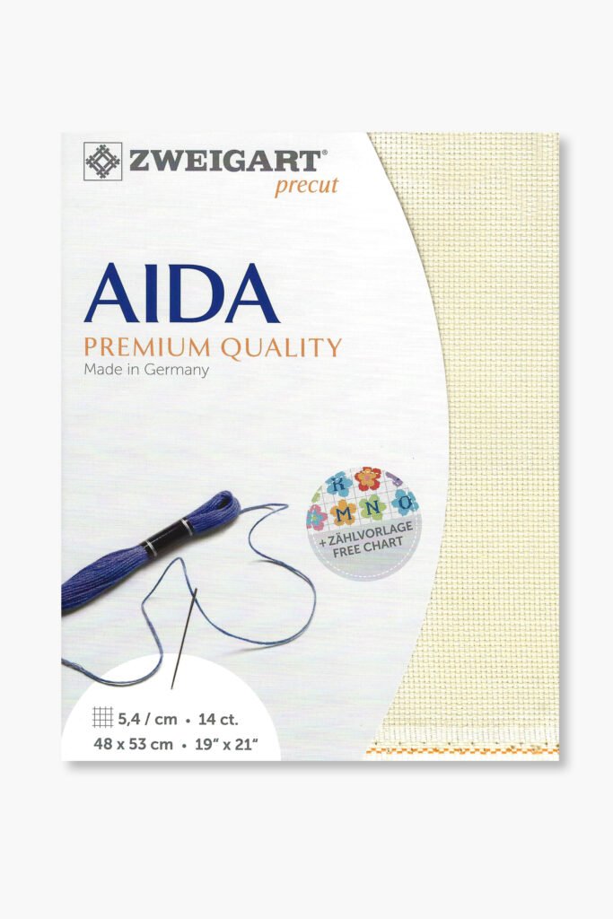 ZWEIGART Aida 3706 – Precut Cotton Aida Fabric 14 Count – Colour 264 – (48 × 53 cm)