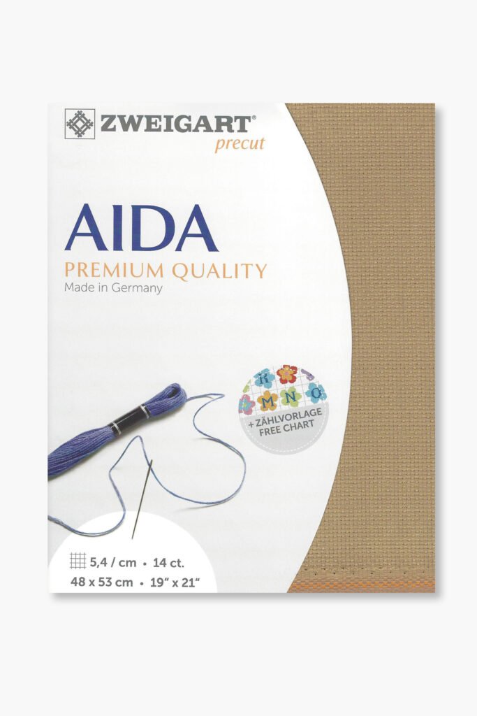 ZWEIGART Aida 3706 – Precut Cotton Aida Fabric 14 Count – Colour 300 – (48 × 53 cm)