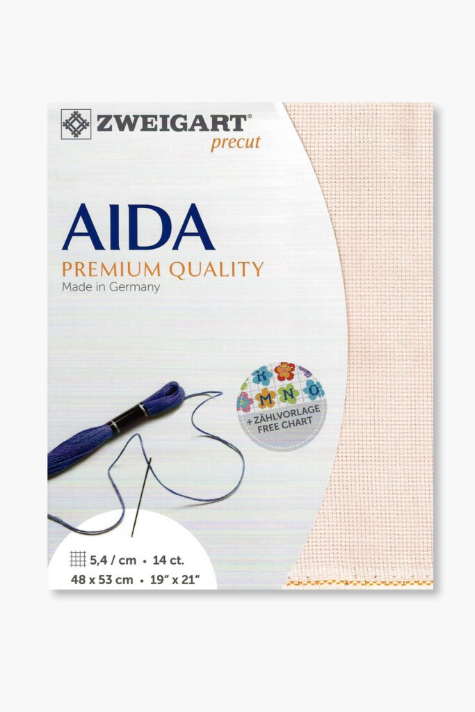 ZWEIGART Aida 3706 – Precut Cotton Aida Fabric 14 Count – Colour 4110 – (48 × 53 cm)