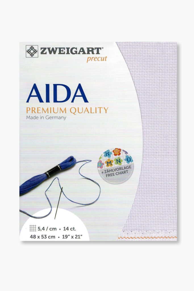 ZWEIGART Aida 3706 – Precut Cotton Aida Fabric 14 Count – Colour 5050 – (48 × 53 cm)