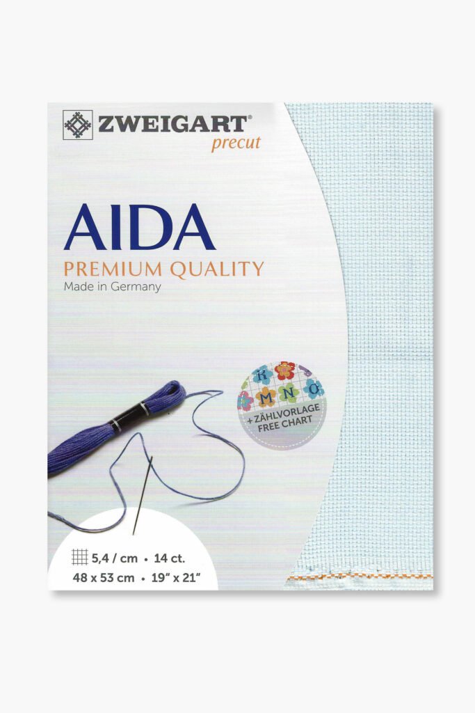 ZWEIGART Aida 3706 – Tessuto Aida di cotone pretagliato 14 count – Colore 550 – (48 × 53 cm)