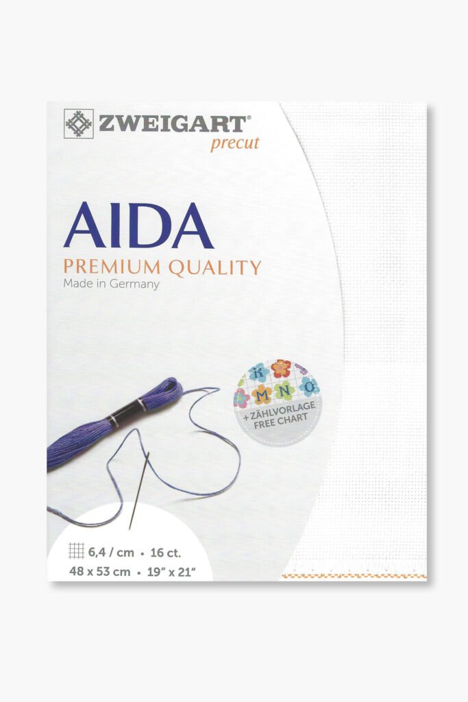 ZWEIGART Aida 3251– Precut Cotton Aida Fabric 16 Count – Colour 101 – (48 × 53 cm)