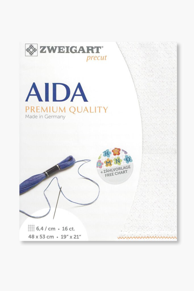 ZWEIGART Aida 3251 – Tissu Aida en coton prédécoupé 16 fils/cm – Couleur 11 – (48 × 53 cm)