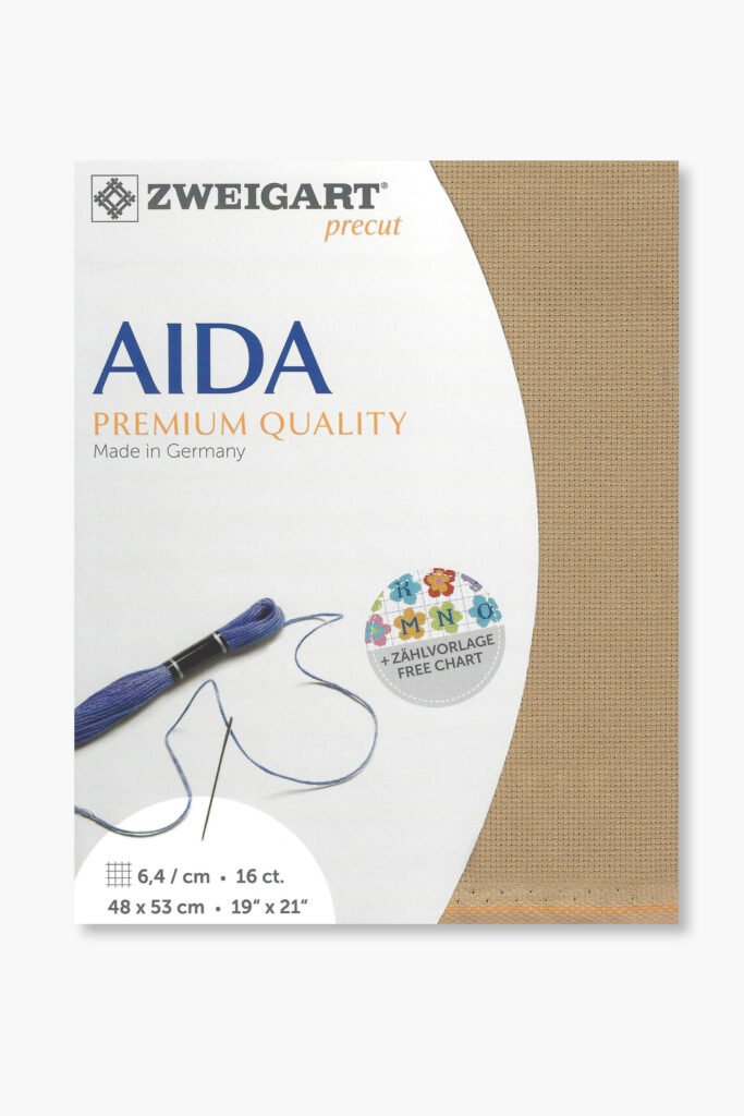 ZWEIGART Aida 3251– Precut Cotton Aida Fabric 16 Count – Colour 300 – (48 × 53 cm)