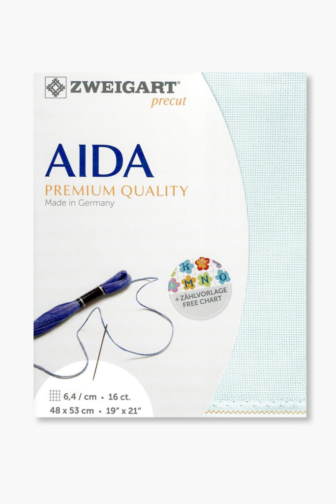 ZWEIGART Aida 3251– Precut Cotton Aida Fabric 16 Count – Colour 550 – (48 × 53 cm)