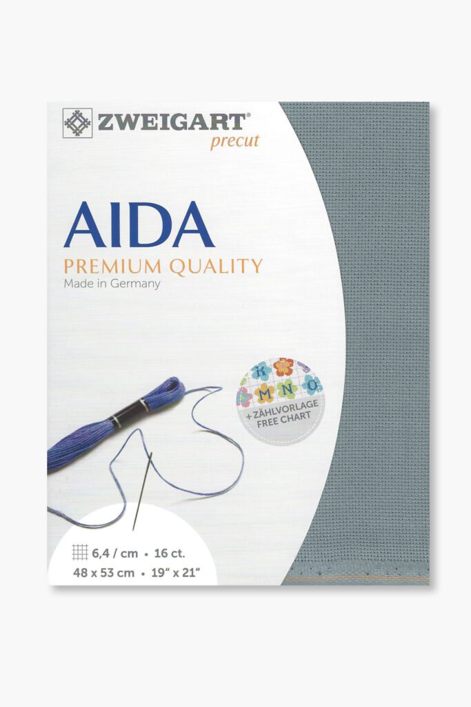 ZWEIGART Aida 3251 – Tissu Aida en coton prédécoupé 16 points – Couleur 594 – (48 × 53 cm)