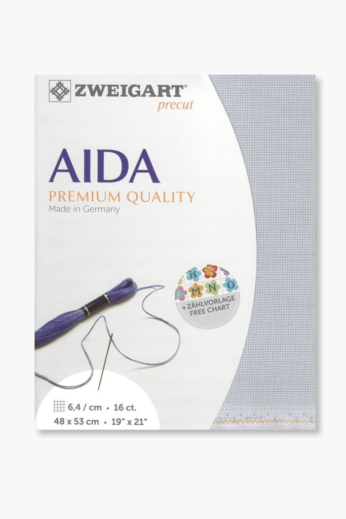 ZWEIGART Aida 3251– Precut Cotton Aida Fabric 16 Count – Colour 713 – (48 × 53 cm)