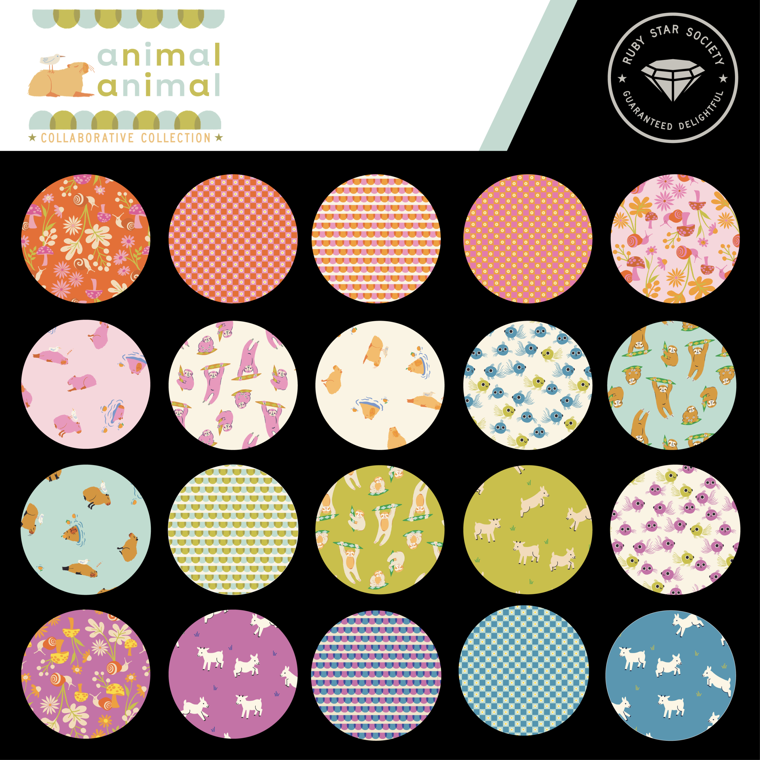 Animal Animal Mini Charm Pack by Ruby Star Society for Moda fabrics