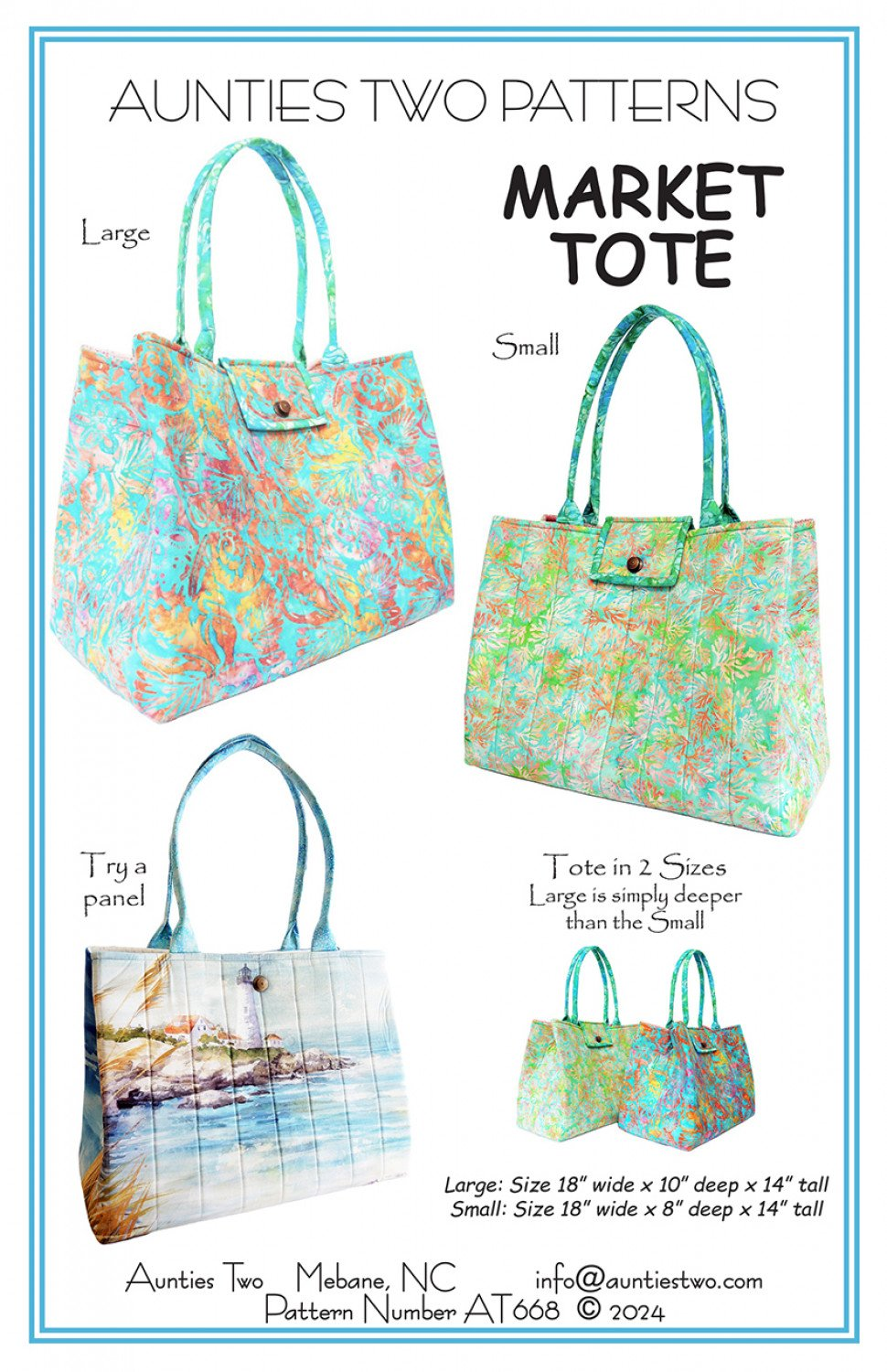 AUNTIES TWO PATTERNS MARKET TOTE