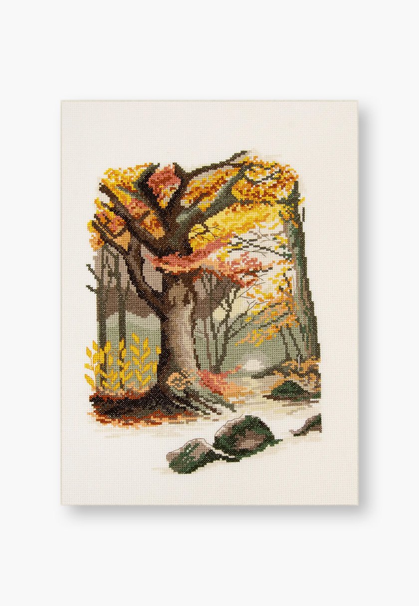 DMC – Fall Scenery Cross Stitch Kit by Marie-Dominique Procureur – Intermediate