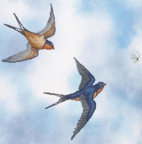 #55 Barn Swallows - Cross Stitch Chart